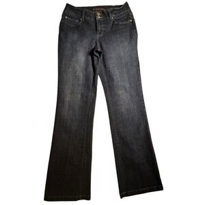 St. Johns Bay Womens Bootcut Jeans Dark Wash Double Button Size 10 Average   801